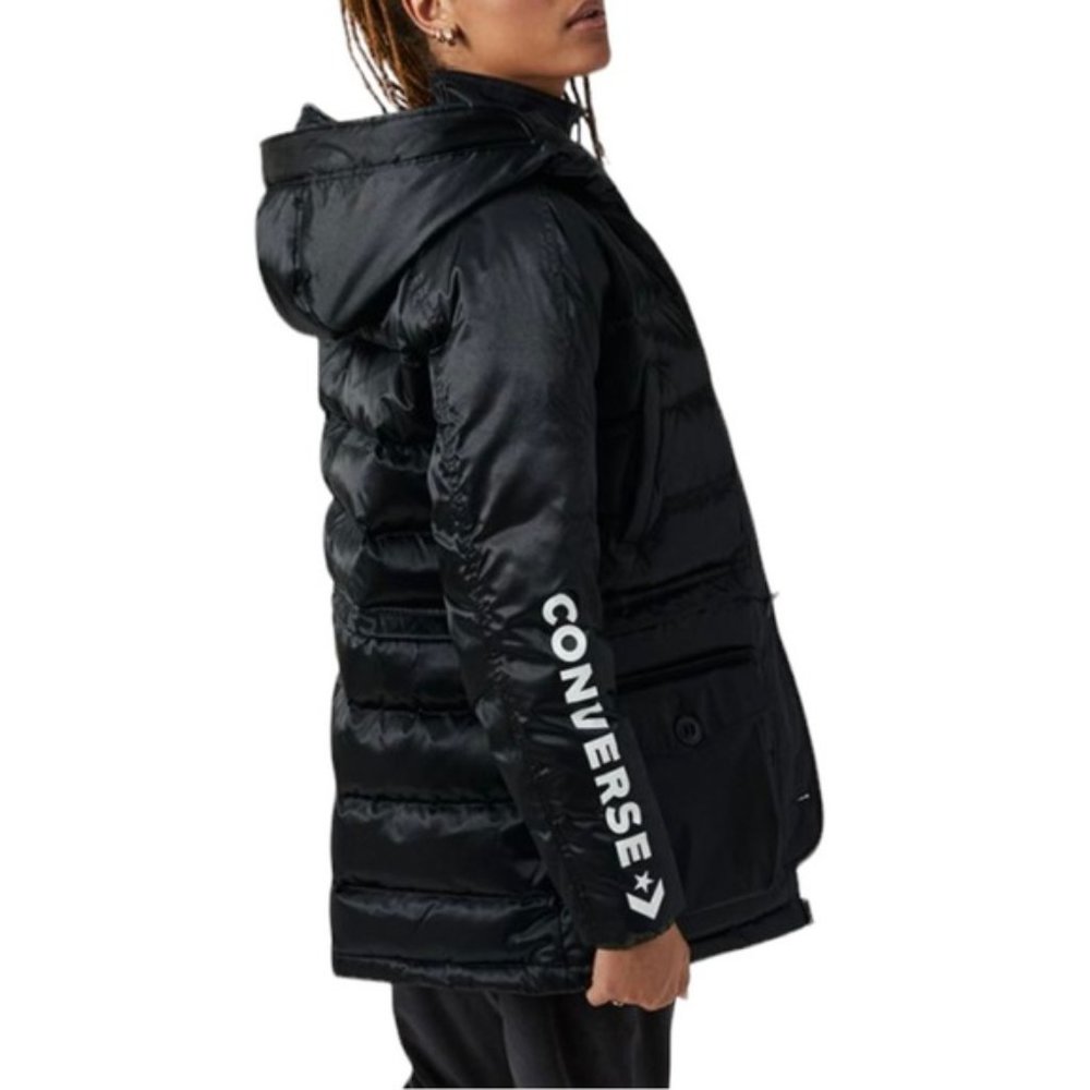 💖MEGA SALE💖Converse Iridescent Sideline Jacket Black Women's S XS 10006987-A02 - Picture 5 of 12